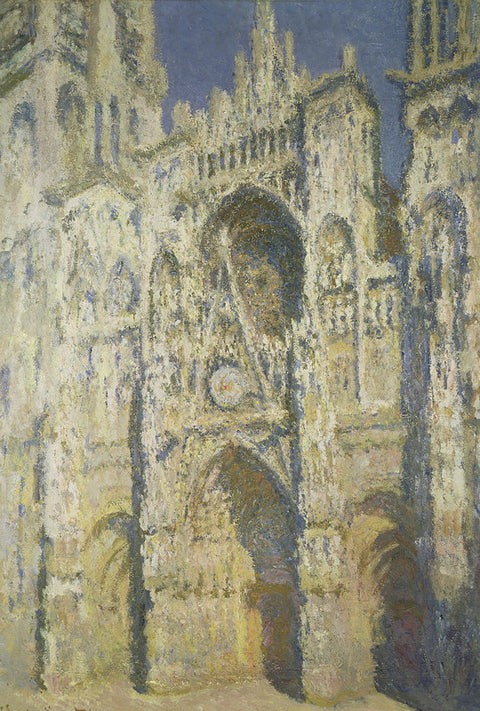 Rouen Cathedral in Full Sunlight: Harmony in Blue and Gold