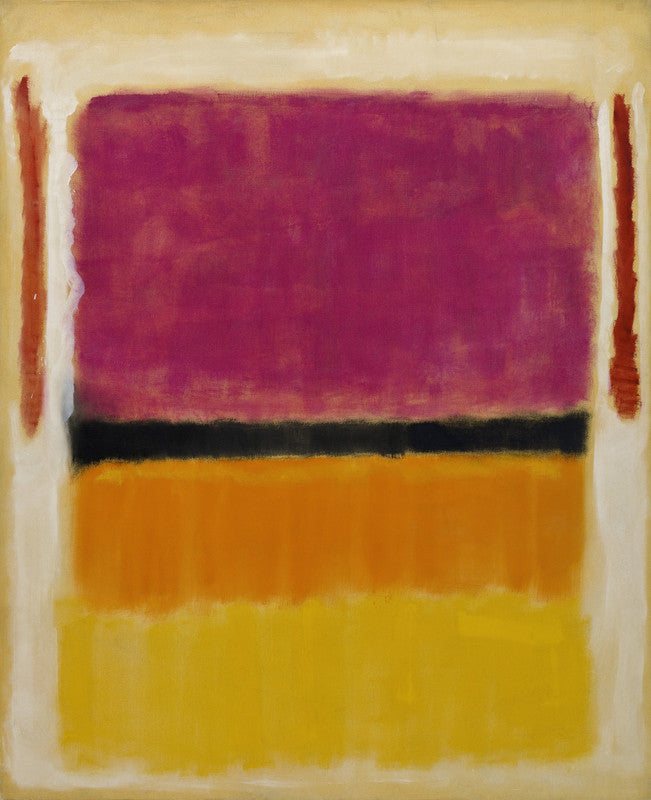 Untitled (Violet, Black, Orange, Yellow on White and Red)