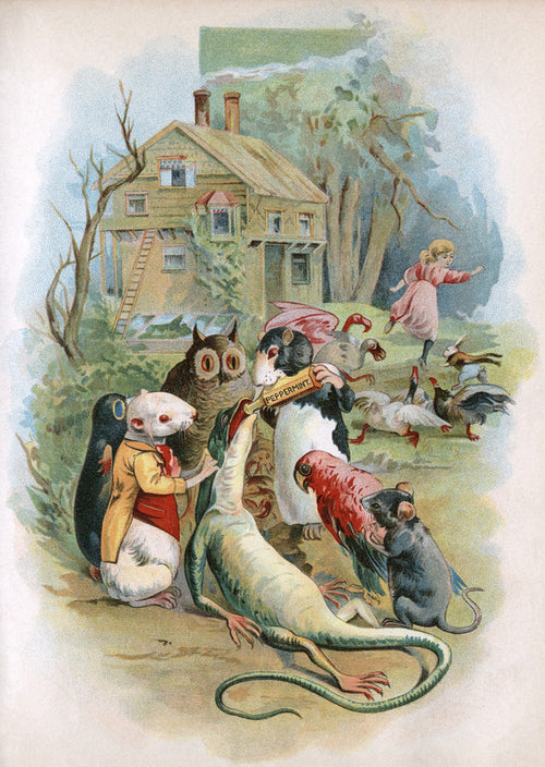 Alice in Wonderland: Mice Feeding the Lizard