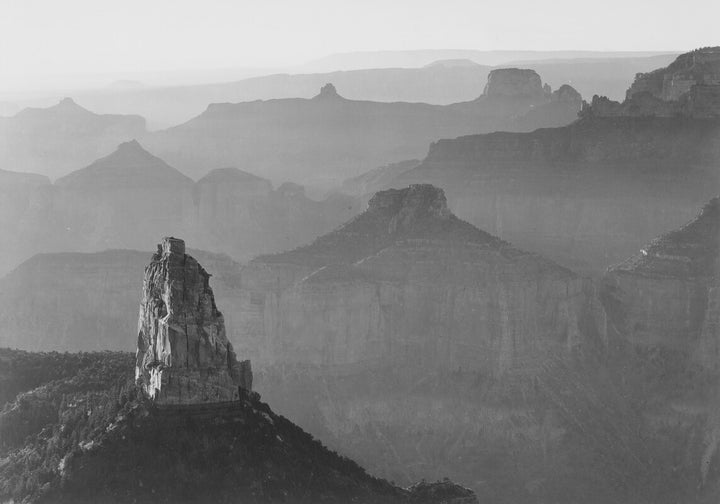 View with Rock Formation in Foreground, "Grand Canyon National Park," Arizona